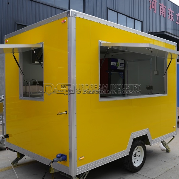 10FT YELLOW SINGLE WINDOW SQUARE FOOD TRAILER