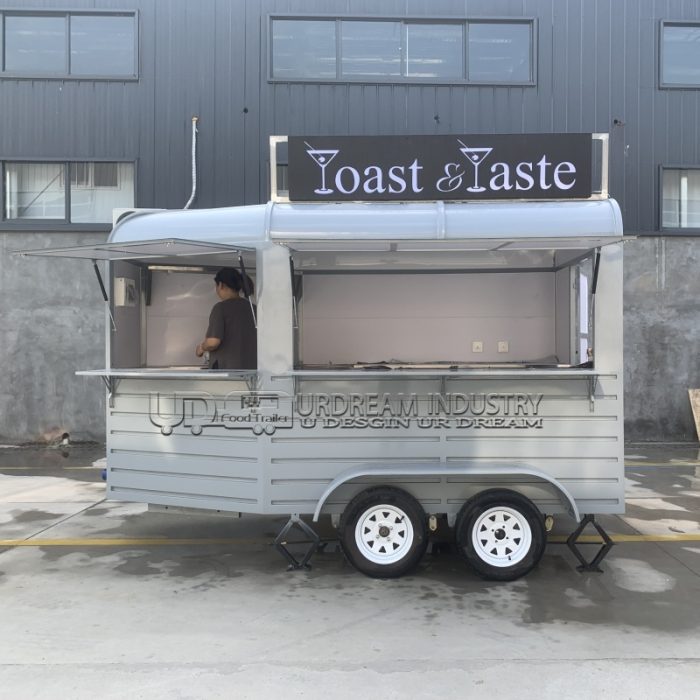 3.5M LIGHT GRAY CONVEX HORSE FOOD TRAILER