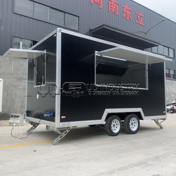 4M BLACK SQUARE FOOD TRAILER