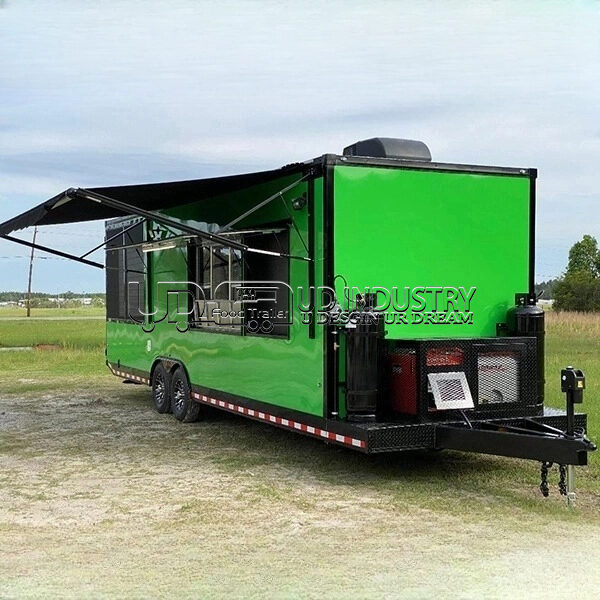 GREEN SQUARE FOOD TRAILER FOR GRILLING OR COOKING FOOD