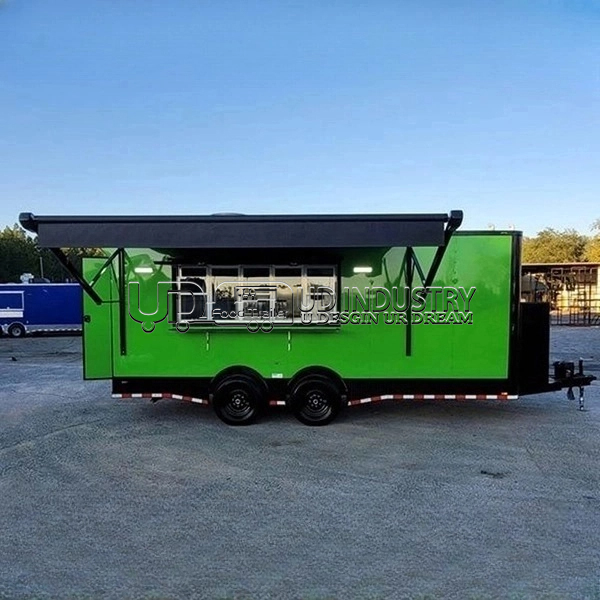 GREEN SQUARE FOOD TRAILER FOR GRILLING OR COOKING FOOD