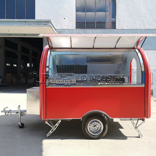 RED SMALL ROUND FOOD TRAILER