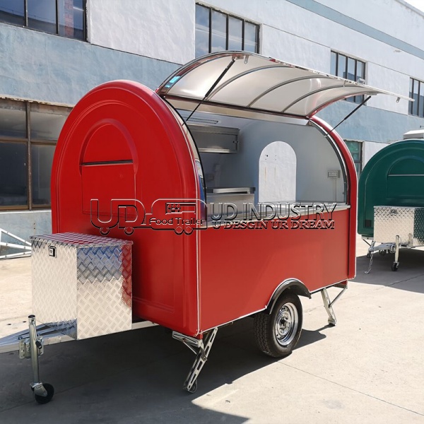 RED SMALL ROUND FOOD TRAILER