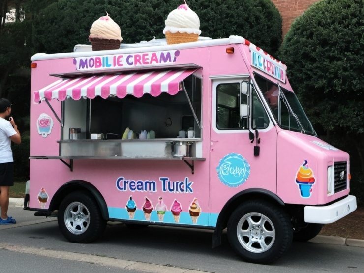 Mobile Ice Cream Truck: A Refreshing Summer Scenery