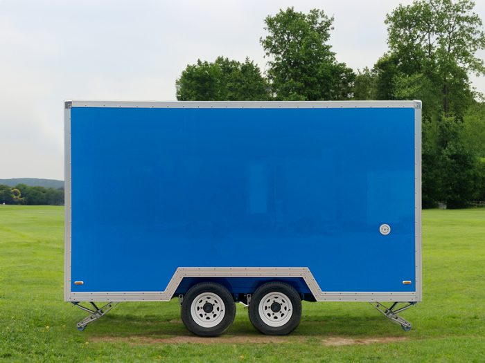 13FT Blue Single Window Square Food Trailer for Street Food Vending