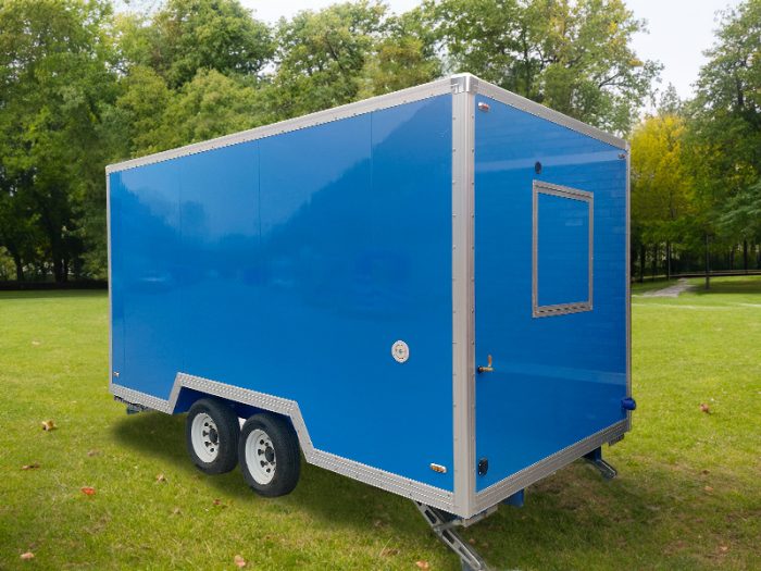 13FT Blue Single Window Square Food Trailer for Street Food Vending