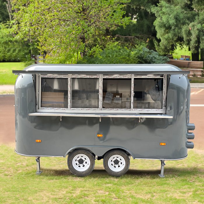 13FT Dark Gray Airstream Food Trailer for Drinks, Desserts or Premium Snacks