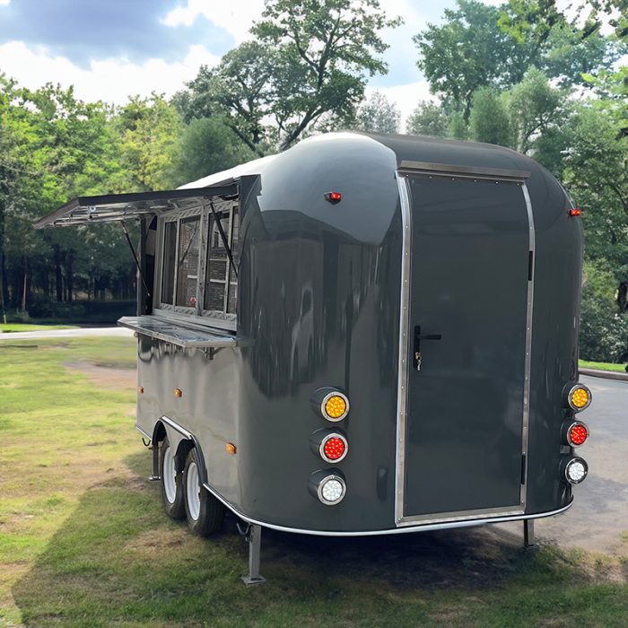 13FT Dark Gray Airstream Food Trailer for Drinks, Desserts or Premium Snacks