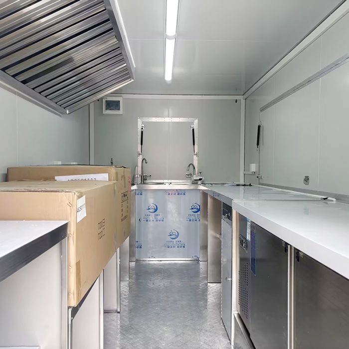 13FT GREEN FULL STICKER SQUARE FOOD TRAILER FOR FAST FOOD
