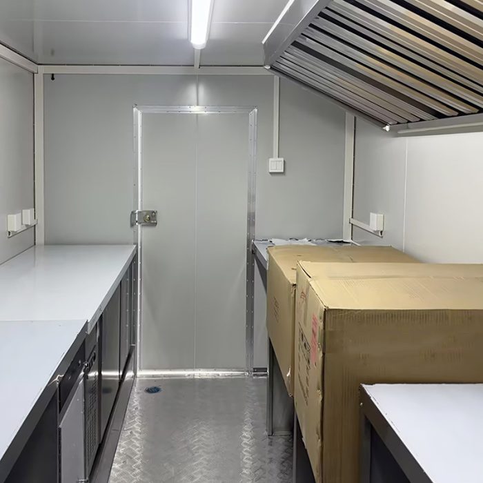 13FT GREEN FULL STICKER SQUARE FOOD TRAILER FOR FAST FOOD