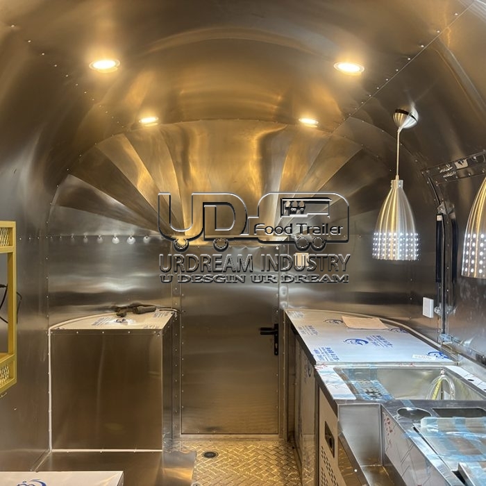 13FT Gold Square Food Trailer for Tourist Attractions and Resorts