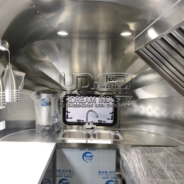 13FT MIRROR AIRSTREAM FOOD TRAILER FOR GRILL