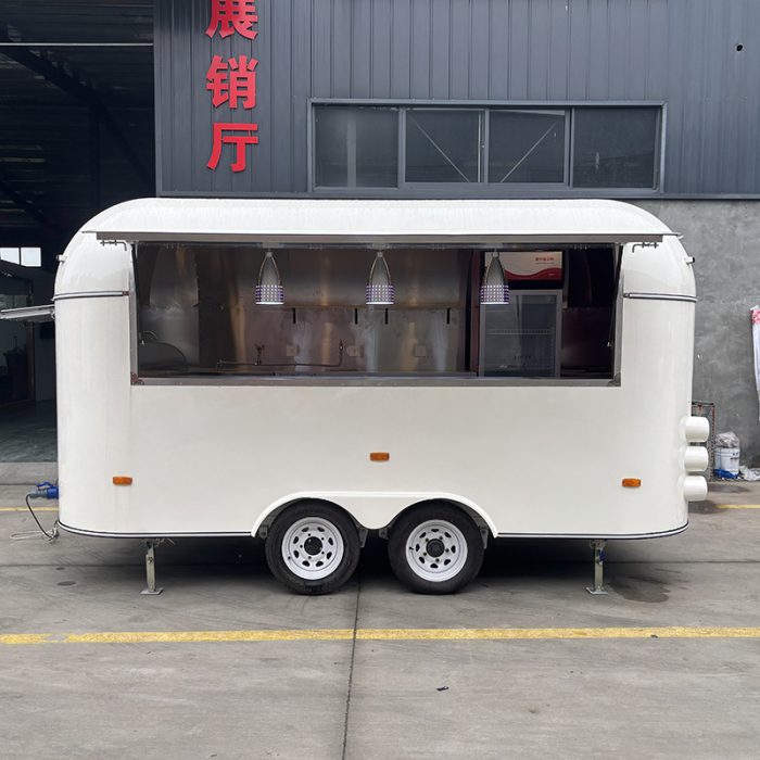 13FT Milky White Airstream Food Trailer for Catering & Private Functions