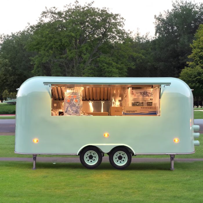 16.5FT Pastel Green Airstream Food Trailer for Catering & Private Functions