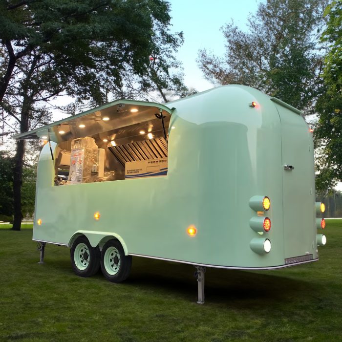 16.5FT Pastel Green Airstream Food Trailer for Catering & Private Functions