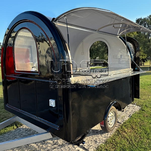 BLACK SMALL ROUND FOOD TRAILER