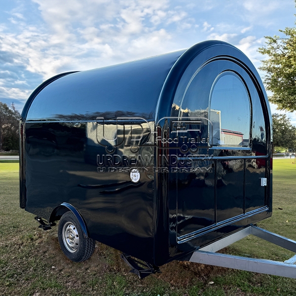 BLACK SMALL ROUND FOOD TRAILER