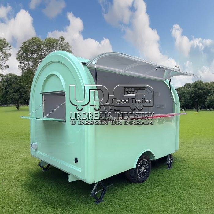 8.5FT Green Small Round Food Trailer for Street Food Vending
