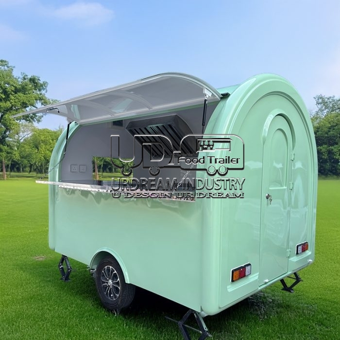 8.5FT Green Small Round Food Trailer for Street Food Vending