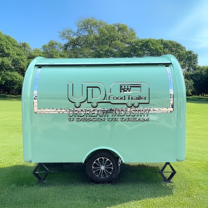 8.5FT Green Small Round Food Trailer for Street Food Vending