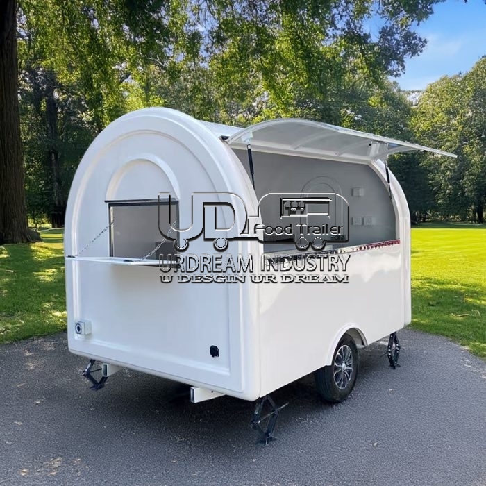 8.5FT White Small Round Food Trailer