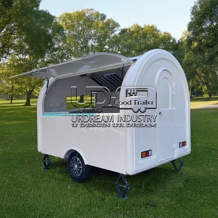 8.5FT White Small Round Food Trailer
