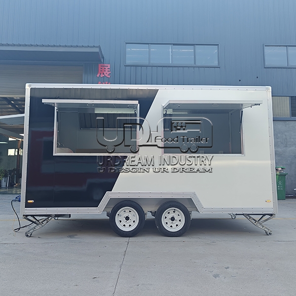 13FT Black and White Square Food Trailer