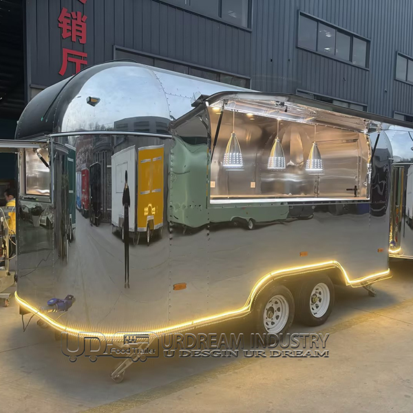 15FT Mirror Airstream Food Trailer for High-End Events