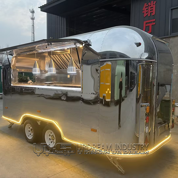 15FT Mirror Airstream Food Trailer for High-End Events