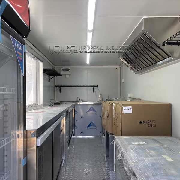 16FT YELLOW AND BLUE SQUARE FOOD TRAILER