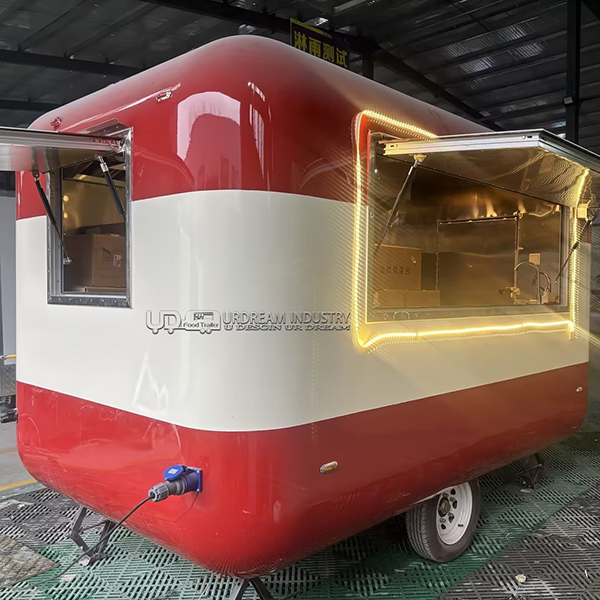 11FT Red and White Cloud Warehouse Food Trailer