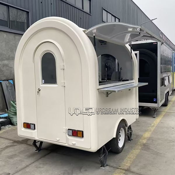 7.2ft White Small Round Food Trailer