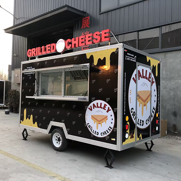 10FT BLACK STICKER SQUARE FOOD TRAILER WITH LED