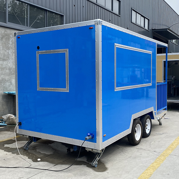 13FT BLUE SINGLE WINDOW SQUARE FOOD TRAILER