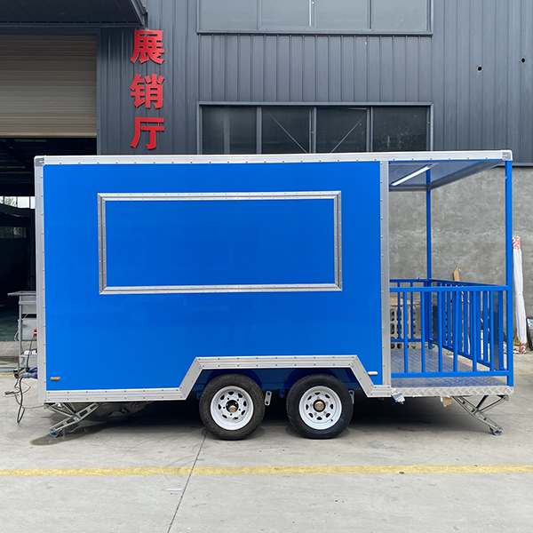 13FT BLUE SINGLE WINDOW SQUARE FOOD TRAILER