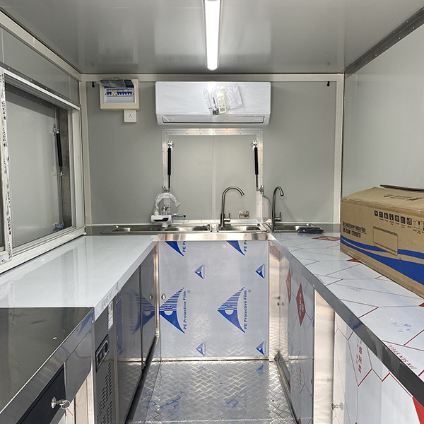 13FT BLUE SINGLE WINDOW SQUARE FOOD TRAILER