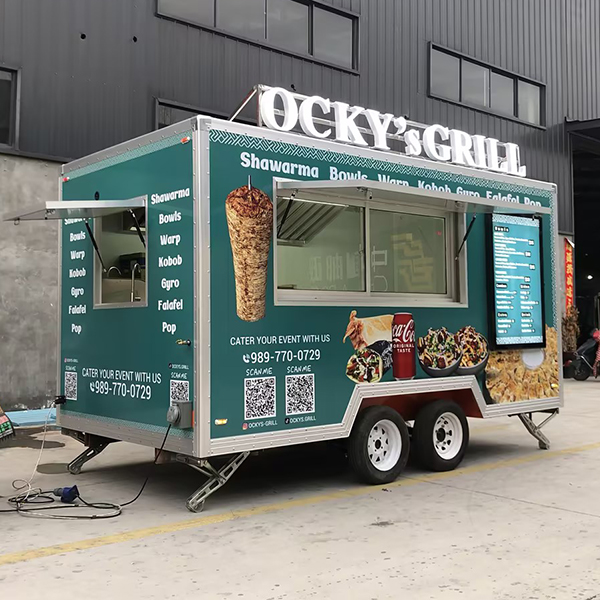 13FT Full Sticker Square Food Trailer with LED