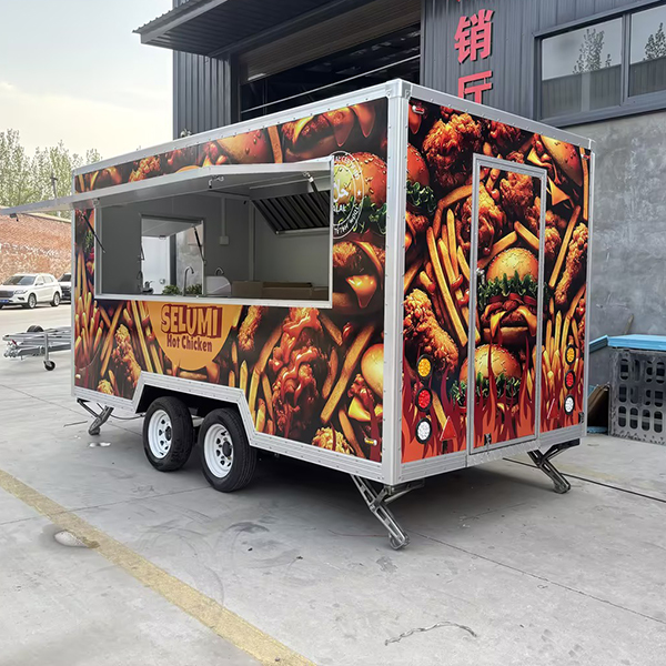 13FT Full stickers Square Food Trailer
