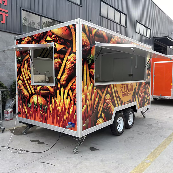 13FT Full stickers Square Food Trailer