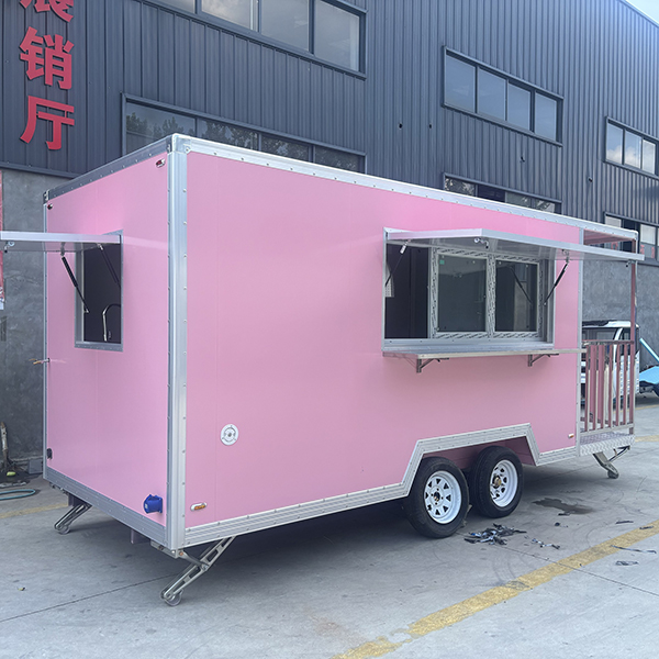 13FT PINK SINGLE WINDOW SQUARE FOOD TRAILER
