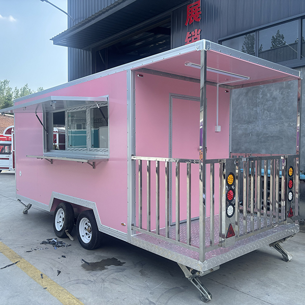 13FT PINK SINGLE WINDOW SQUARE FOOD TRAILER