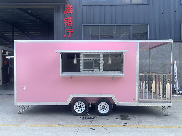 13FT PINK SINGLE WINDOW SQUARE FOOD TRAILER