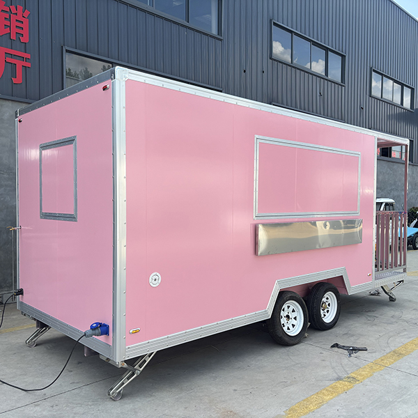 13FT PINK SINGLE WINDOW SQUARE FOOD TRAILER