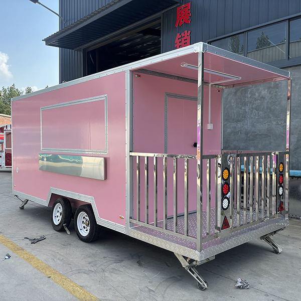 13FT PINK SINGLE WINDOW SQUARE FOOD TRAILER