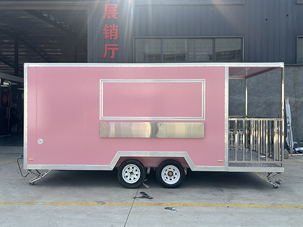 13FT PINK SINGLE WINDOW SQUARE FOOD TRAILER