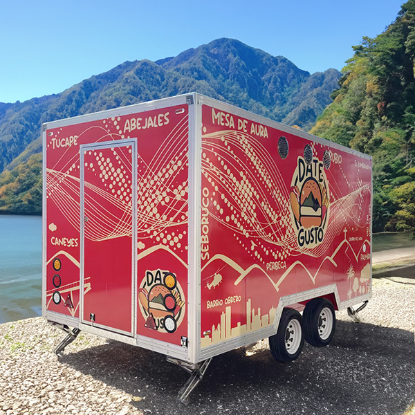 13FT RED Full STICKER SQUARE FOOD TRAILER