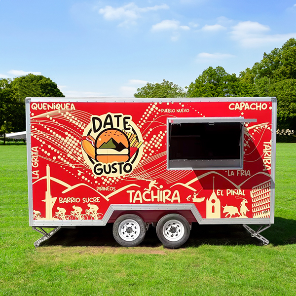 13FT RED Full STICKER SQUARE FOOD TRAILER