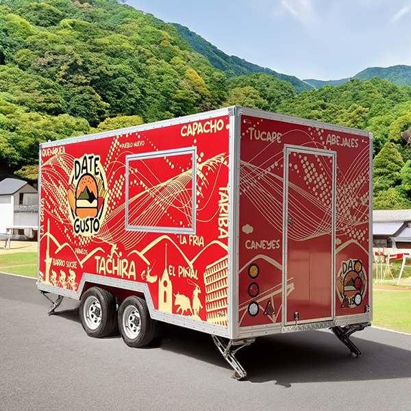 13FT RED Full STICKER SQUARE FOOD TRAILER