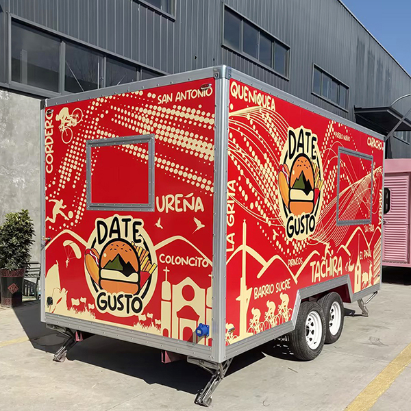 13FT RED Full STICKER SQUARE FOOD TRAILER