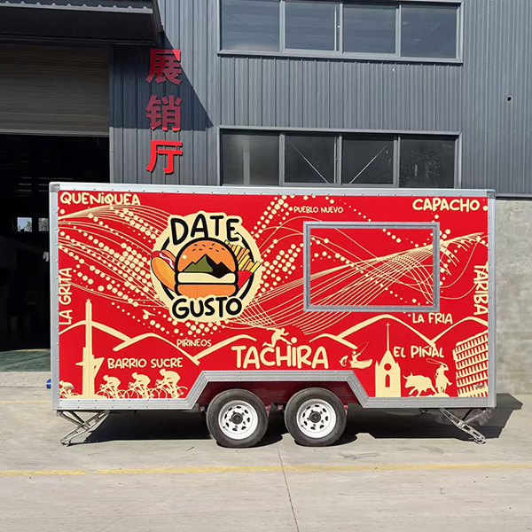 13FT RED Full STICKER SQUARE FOOD TRAILER